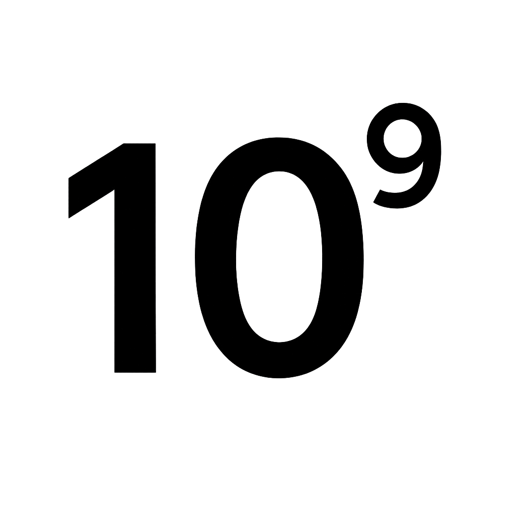 10⁹